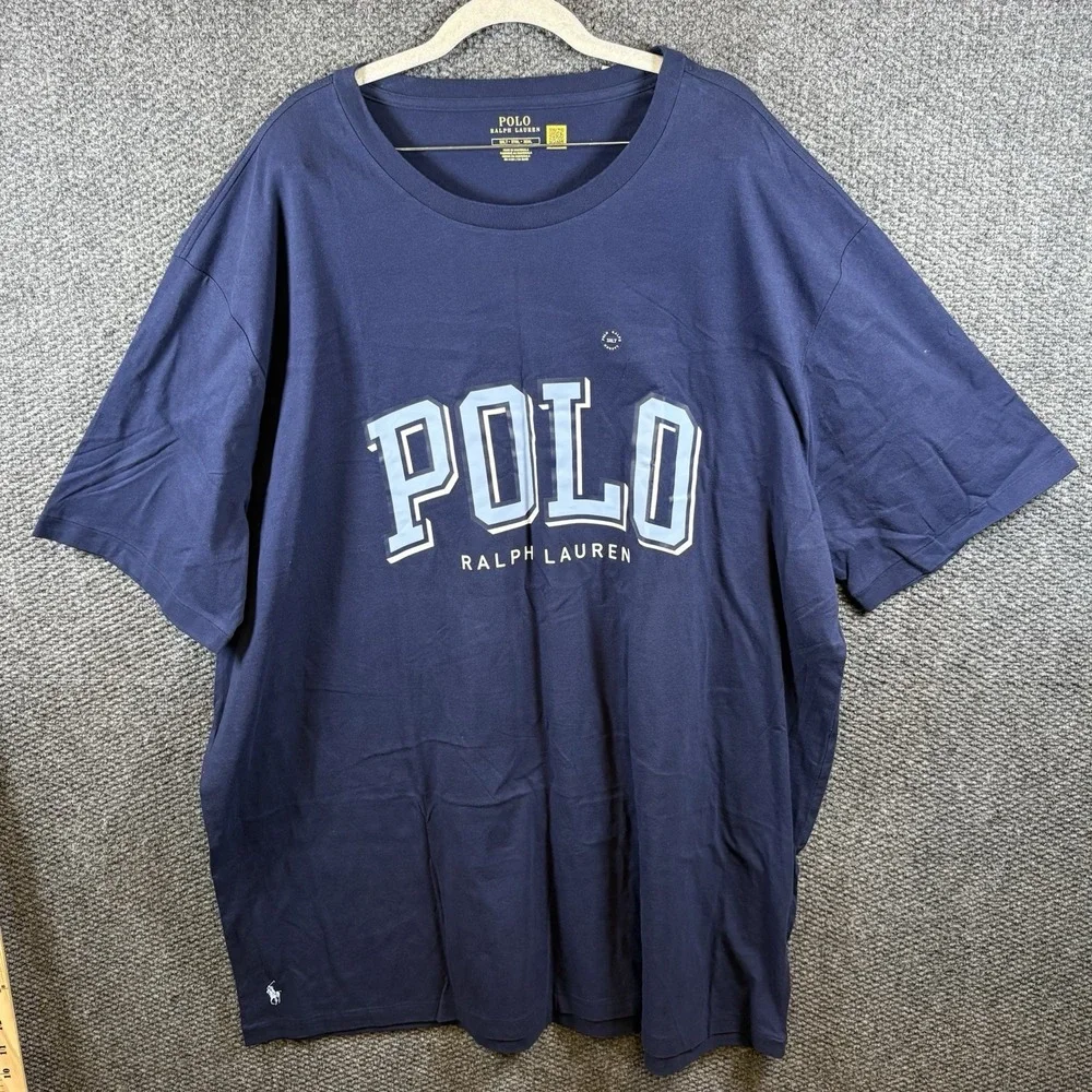 Polo Ralph Lauren Mens Navy Blue Graphic Logo T-Shirt 3XLT NWT$69.50